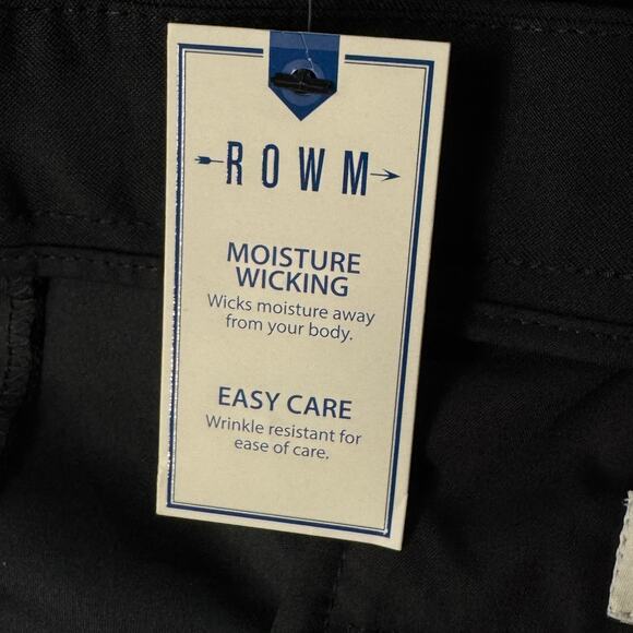 R.O.W.N. SZ 40 Mens Shorts Wicking Pockets Zip-Fly Stretch Easy Care Black New - Picture 8 of 8